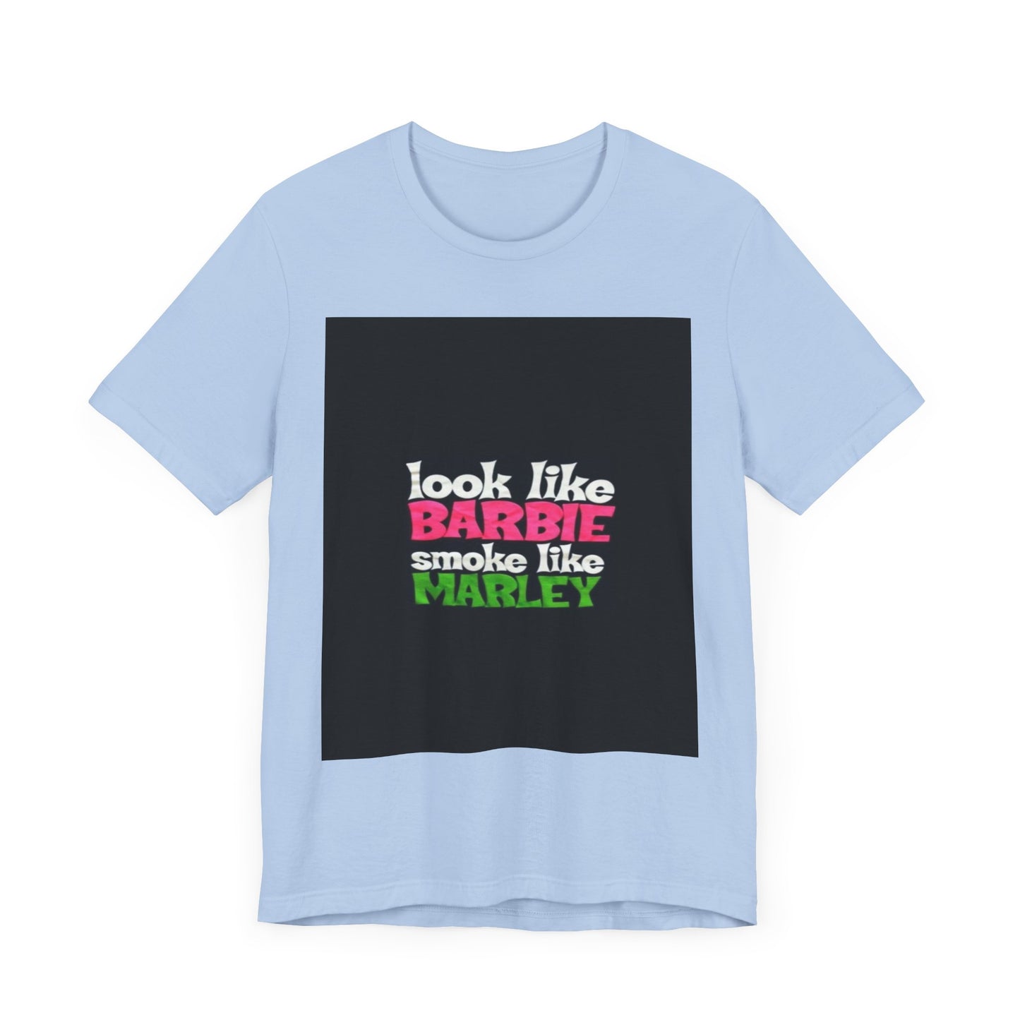 Barbie & Marley Print Tee, Fun Shirt for Parties, Gift for Friends, Casual Wear, Summer Outfit, Unique Graphic Tee