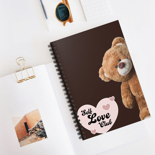Journal Notebook - Adorable Brown Bear Self-Love Self-Care Club