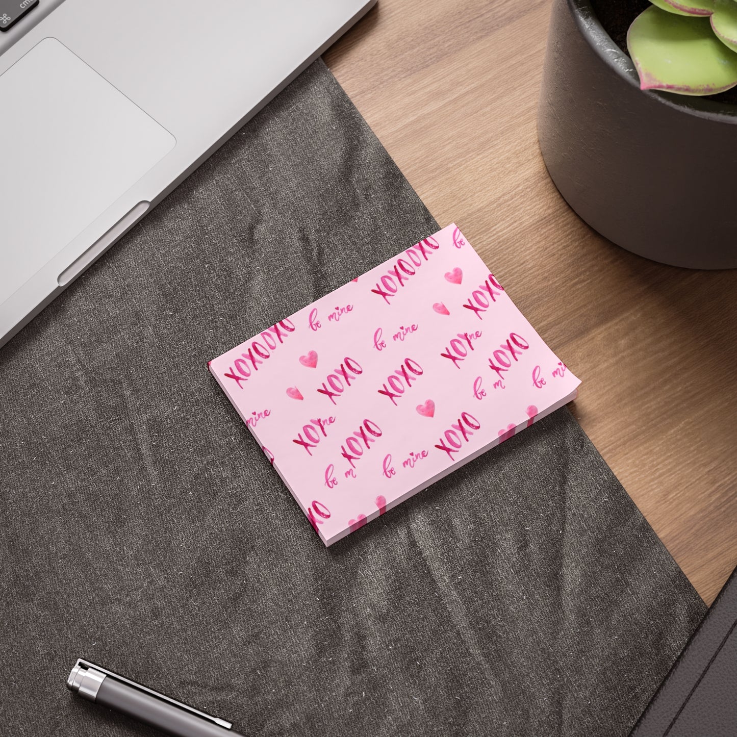 Post-it® Note Pads, xoxo pink design, Sticky Notes, Love Notes, Office Supplies, Stationery, Valentines Day Gift