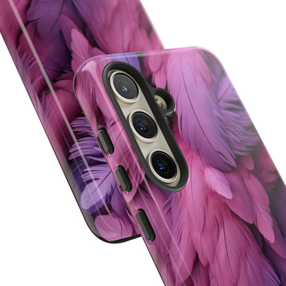 "Rebranding Into A New Badder Bitch" Pink/Purple Feathered Tough Cases
