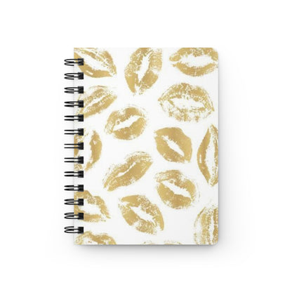 Glamorous Kisses Spiral Bound Journal, Lip Print Notebook for Writers, Gift for Friends, Ideal for Journaling, Daily Planner, Valentine's