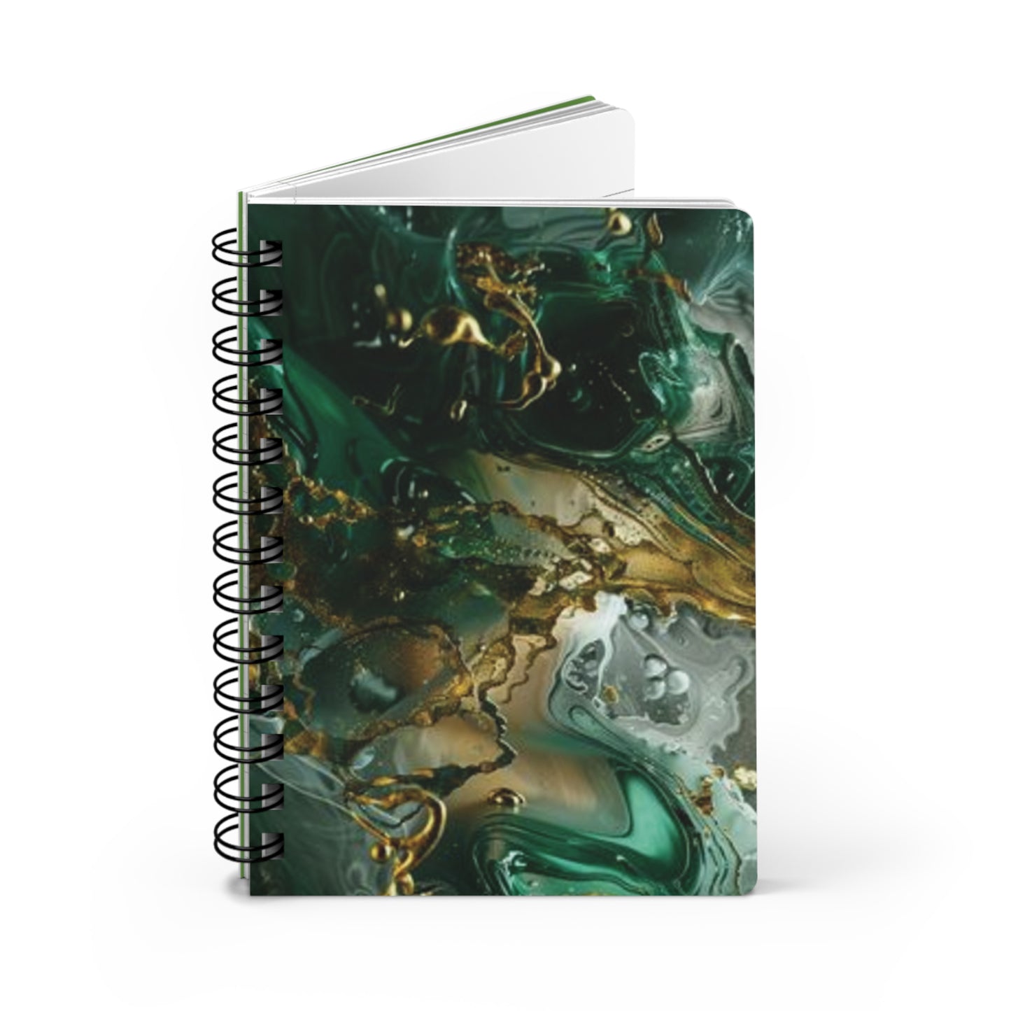 Elegant Spiral Bound Journal | Green Marble Design | Perfect for Journaling, Note-Taking, Gift for Writers, Students, Holidays