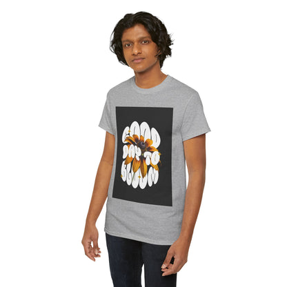 Good Day to Bloom Unisex Heavy Cotton Tee, Floral Graphic Tee, Spring Edition T-Shirt, Casual Gift, Nature Lover Apparel