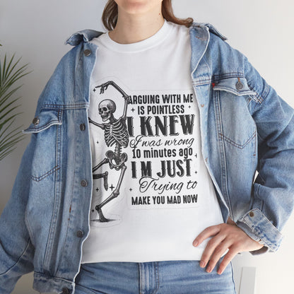 Skeleton Humor Unisex Heavy Cotton Tee - Perfect for Halloween and Casual Wear
