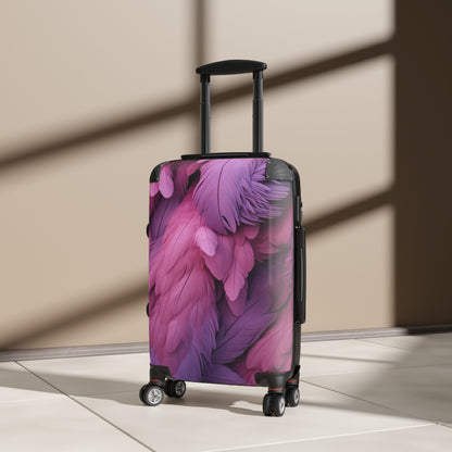 "Rebranding Into A New Badder Bitch" Feathered Suitcase ~ Pink/Purple