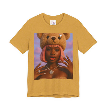 Trendy Graphic Tee, Cute Bear Design Shirt, Casual Fashion Top, Gift for Friends, Streetwear Style, Summer Outfit