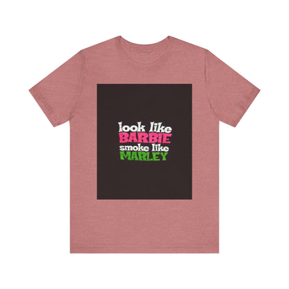 Barbie & Marley Print Tee, Fun Shirt for Parties, Gift for Friends, Casual Wear, Summer Outfit, Unique Graphic Tee