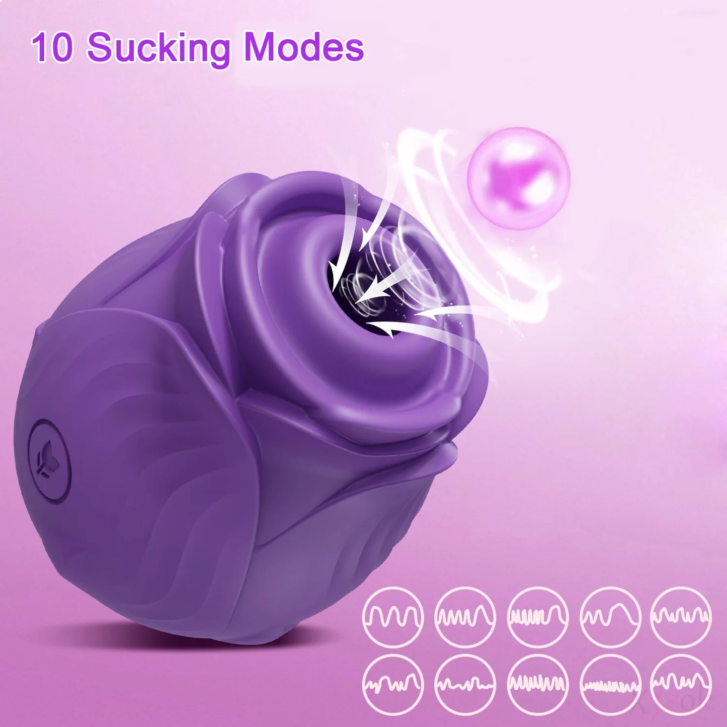 Rose Vibrator for Women,Rose Toy Sucking Vibrator Adult Sex Toys for Women Couples,Purple