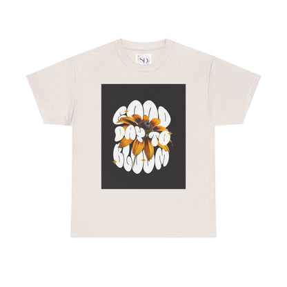 Good Day to Bloom Unisex Heavy Cotton Tee, Floral Graphic Tee, Spring Edition T-Shirt, Casual Gift, Nature Lover Apparel