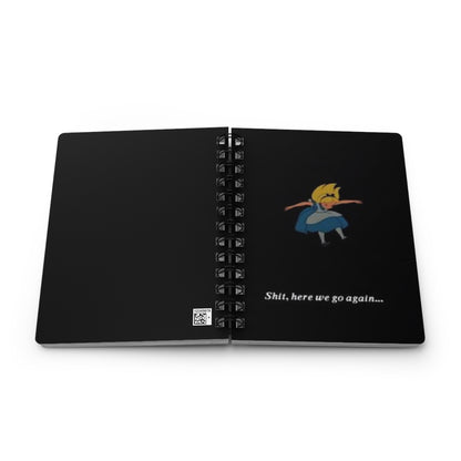 Alice In The Wonderland "Shit Here We Go Again" Spiral Bound Journal