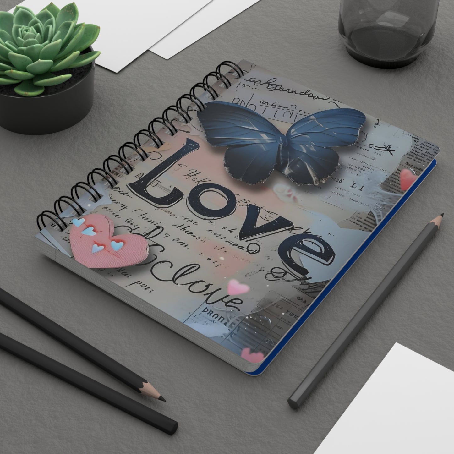 Love-Themed Spiral Bound Journal, Perfect for Self-Reflection, Daily Journaling, Art Lovers, Valentine's Day Gift, Note-taking