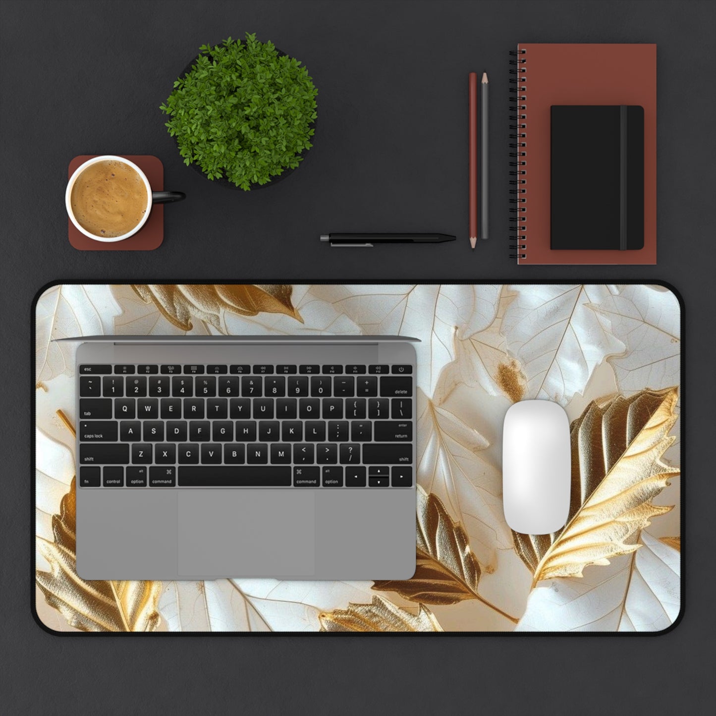 "Rebranding Into A New Badder Bitch!"~ White/Gold Desk Mat