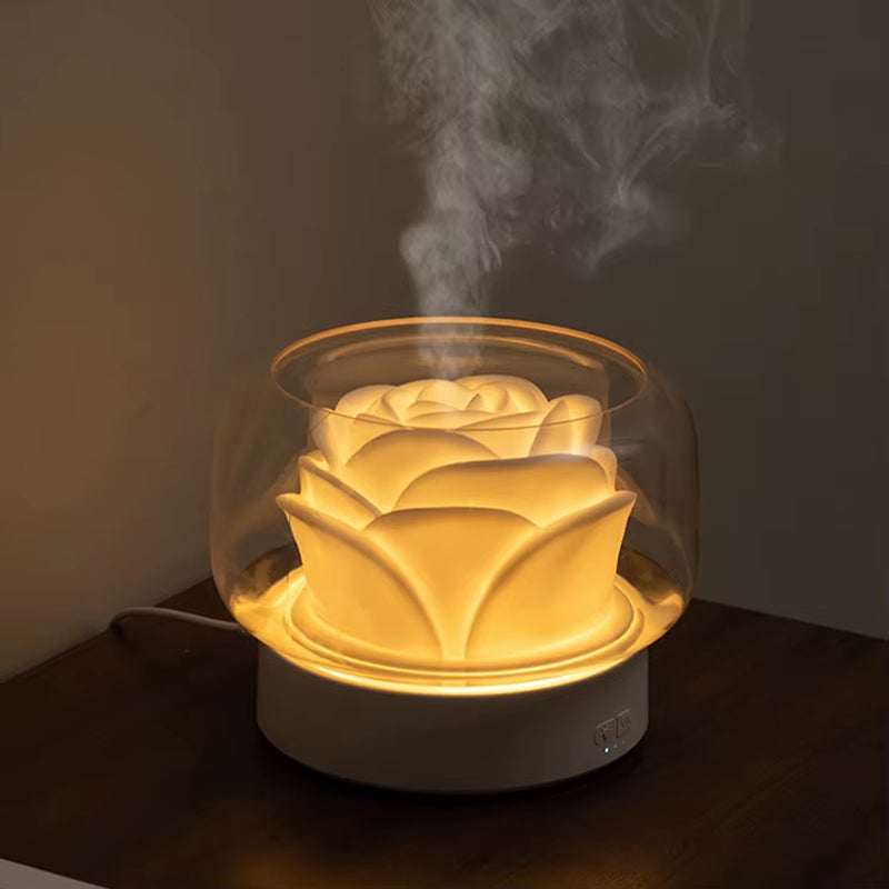 Cool Mist Portable Aroma Diffuser Flower Rose 400Ml Usb Portable Ultrasonic Essential Oil Diffuser for Home