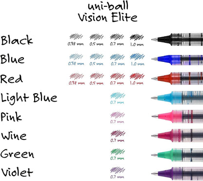 Vision Rollerball Pens, Fine Point (0.7Mm), Assorted Colors, 12 Count