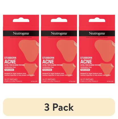 (3 Pack)  Stubborn Acne Pimple Patches, Hydrocolloid Patches Acne Treatment, 10 Count