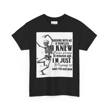 Skeleton Humor Unisex Heavy Cotton Tee - Perfect for Halloween and Casual Wear