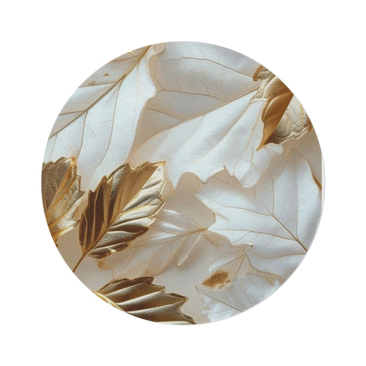 "Rebranding Into A New Badder Bitch!" ~ White/Gold Round Rug