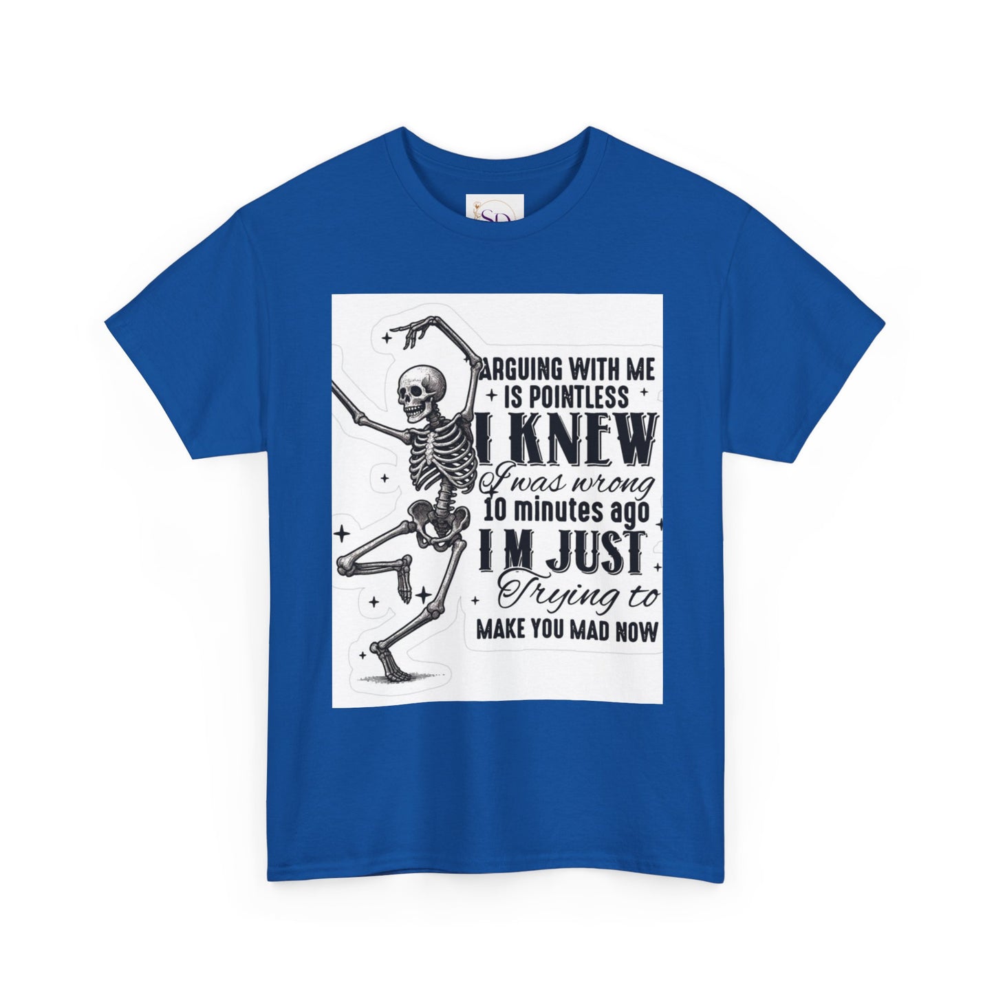 Skeleton Humor Unisex Heavy Cotton Tee - Perfect for Halloween and Casual Wear