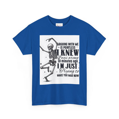 Skeleton Humor Unisex Heavy Cotton Tee - Perfect for Halloween and Casual Wear