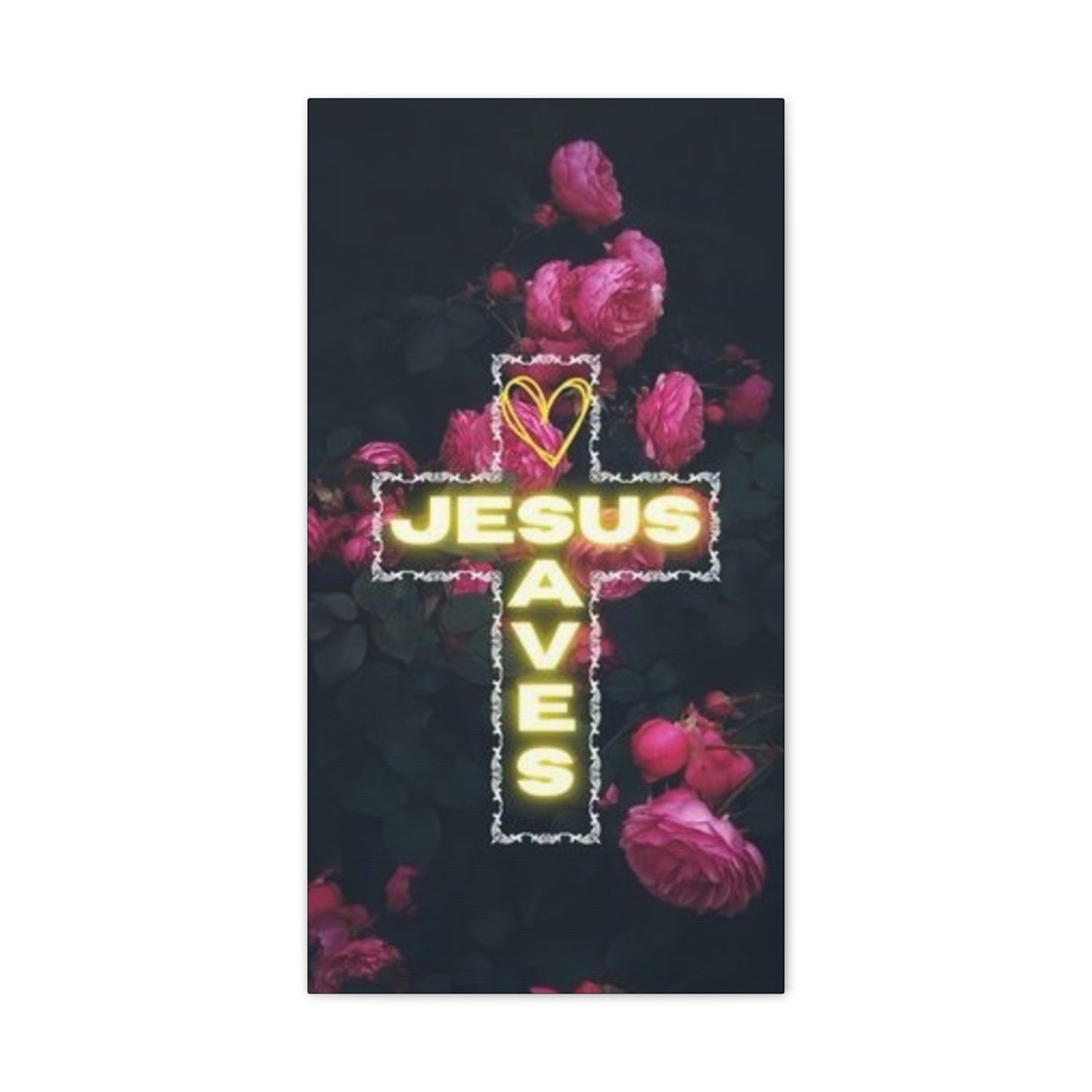 Religious Wall Art, Christian Home Decor, Jesus Saves Canvas, 0.75 inch stretched, Inspirational Gift, Religious Wall Decor, Christian Wall