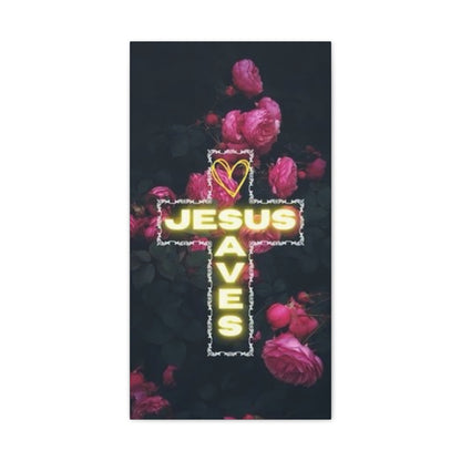 Religious Wall Art, Christian Home Decor, Jesus Saves Canvas, 0.75 inch stretched, Inspirational Gift, Religious Wall Decor, Christian Wall