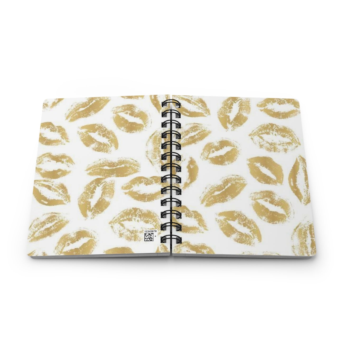 Glamorous Kisses Spiral Bound Journal, Lip Print Notebook for Writers, Gift for Friends, Ideal for Journaling, Daily Planner, Valentine's