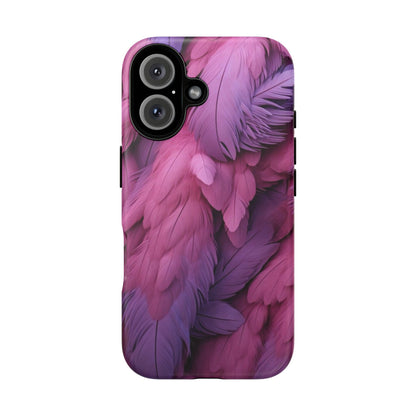 "Rebranding Into A New Badder Bitch" Pink/Purple Feathered Tough Cases