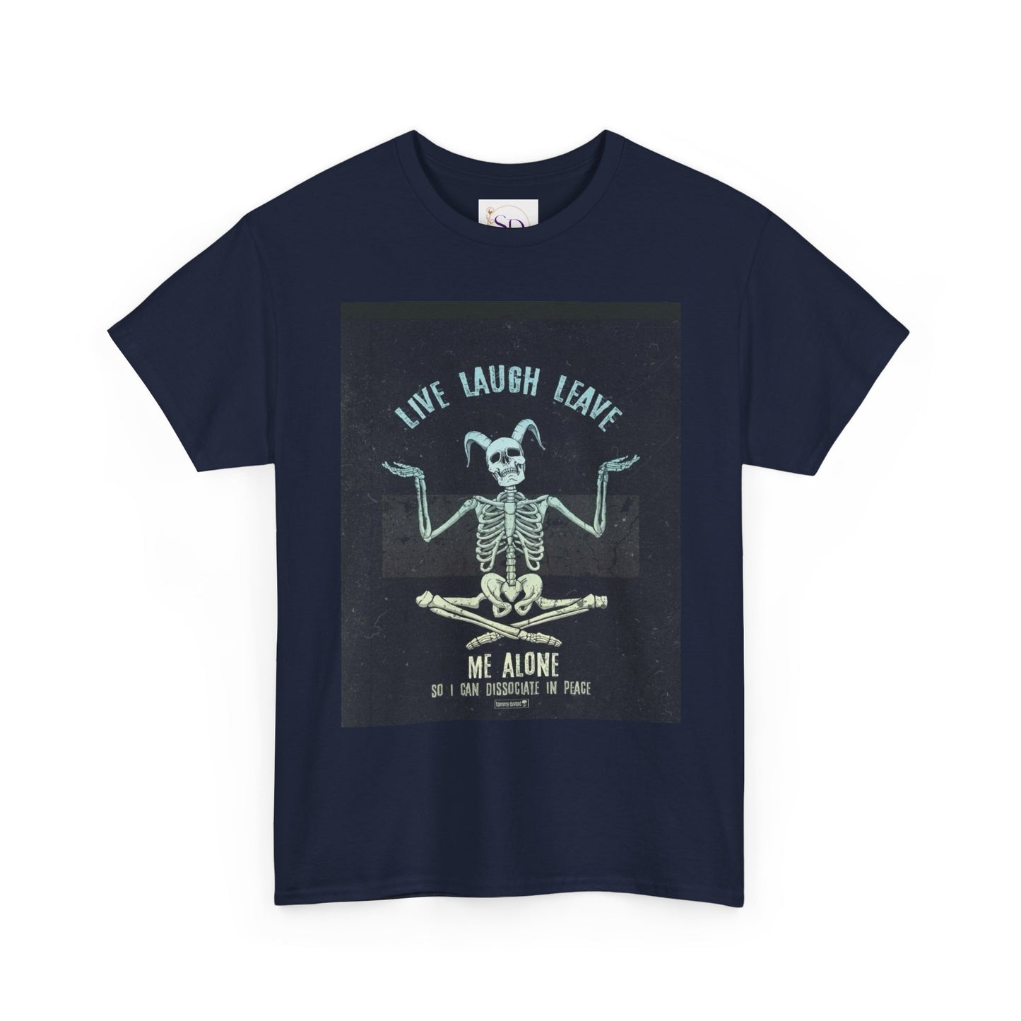 Skeleton Humor Unisex Heavy Cotton Tee - "Live Laugh Leave Me Alone"