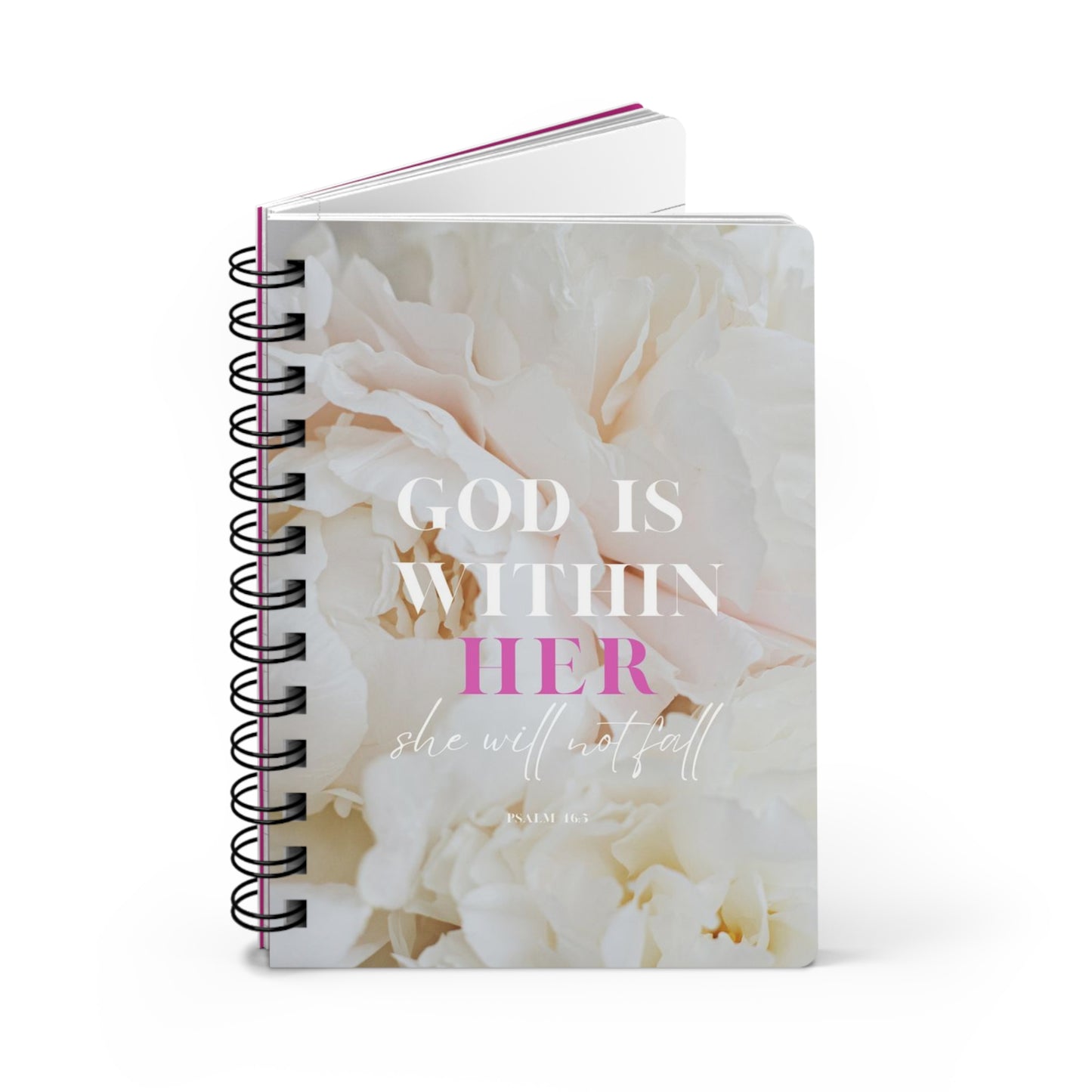Spiral Bound Journal - "God is Within Her" Inspirational Notebook, Motivational Journal, Self-Care Planner, Gift for Her, Daily Diary