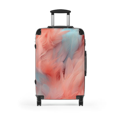 "Rebranding Into A New Badder Bitch" Feathered Suitcase ~ Baby Blue/Light Pink
