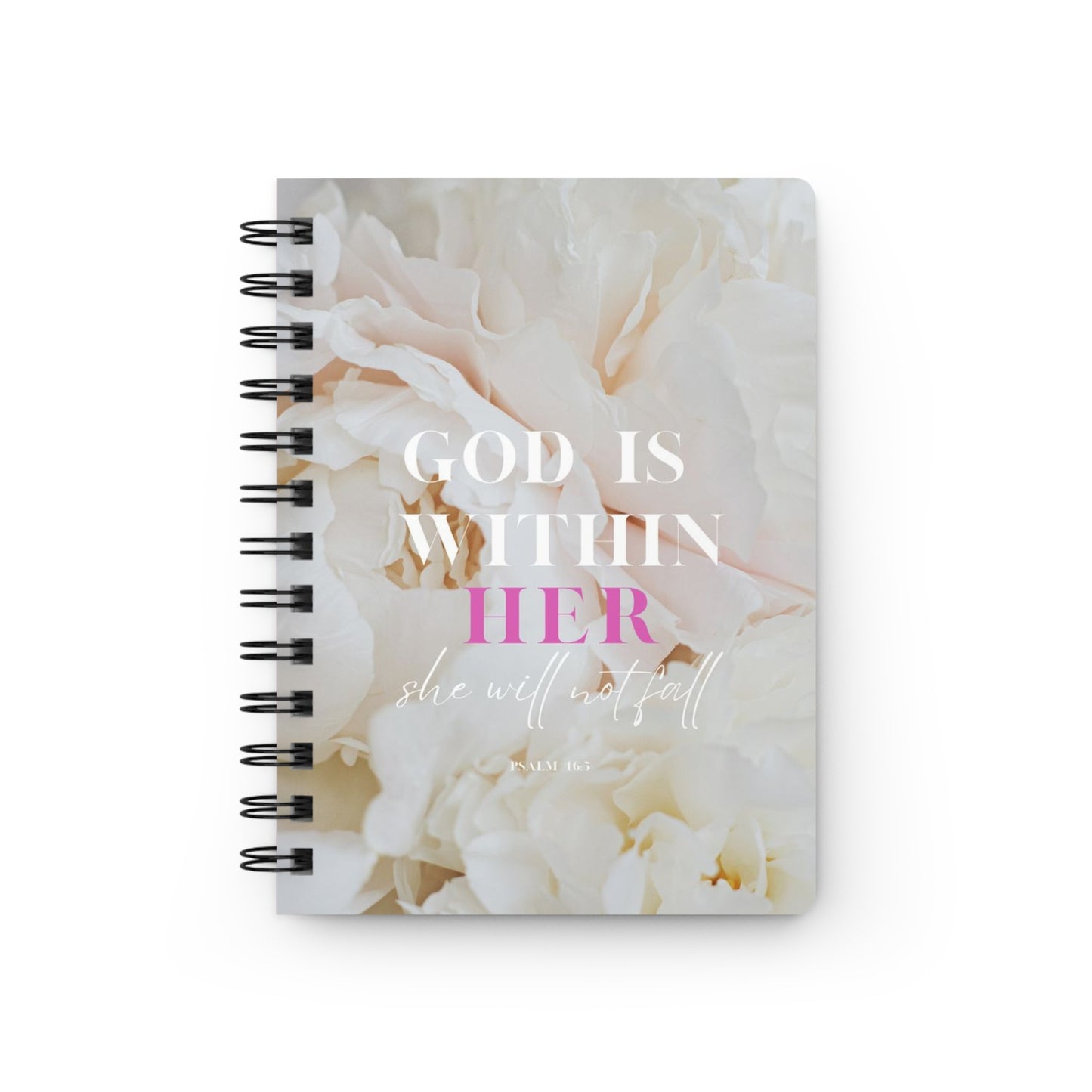 Spiral Bound Journal - "God is Within Her" Inspirational Notebook, Motivational Journal, Self-Care Planner, Gift for Her, Daily Diary