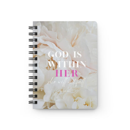 Spiral Bound Journal - "God is Within Her" Inspirational Notebook, Motivational Journal, Self-Care Planner, Gift for Her, Daily Diary