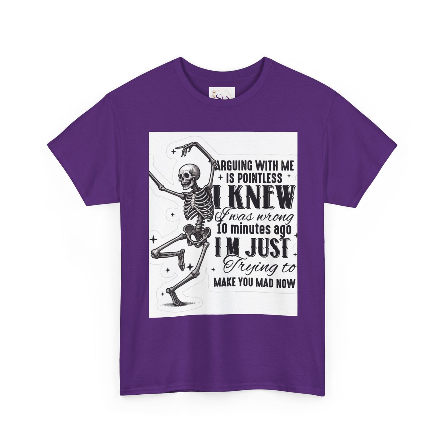 Skeleton Humor Unisex Heavy Cotton Tee - Perfect for Halloween and Casual Wear