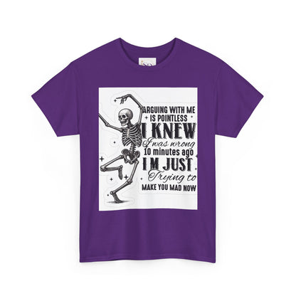 Skeleton Humor Unisex Heavy Cotton Tee - Perfect for Halloween and Casual Wear