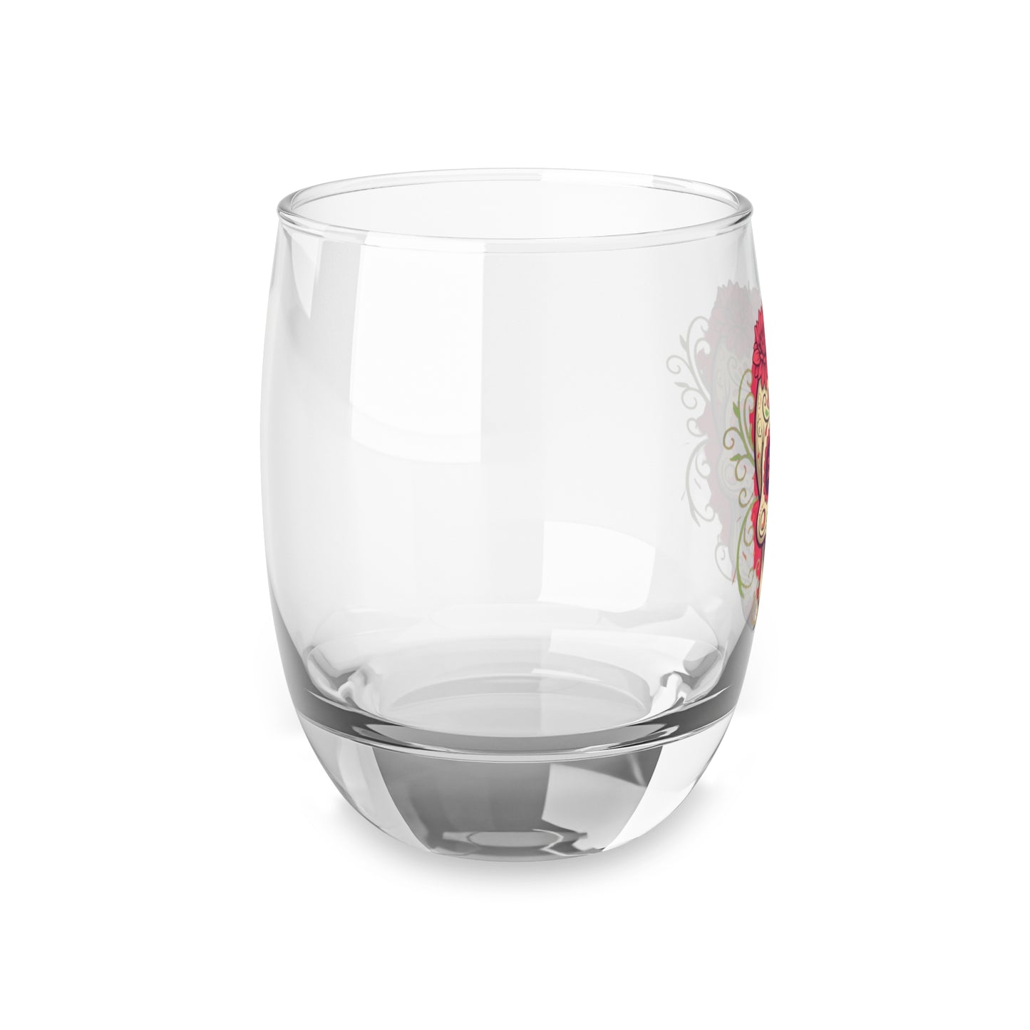 Sugar Skull Whiskey Glass, Handcrafted Drinking Glass, Dia de los Muertos Decor, Barware Gift, Unique Cocktail Glass