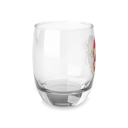 Sugar Skull Whiskey Glass, Handcrafted Drinking Glass, Dia de los Muertos Decor, Barware Gift, Unique Cocktail Glass