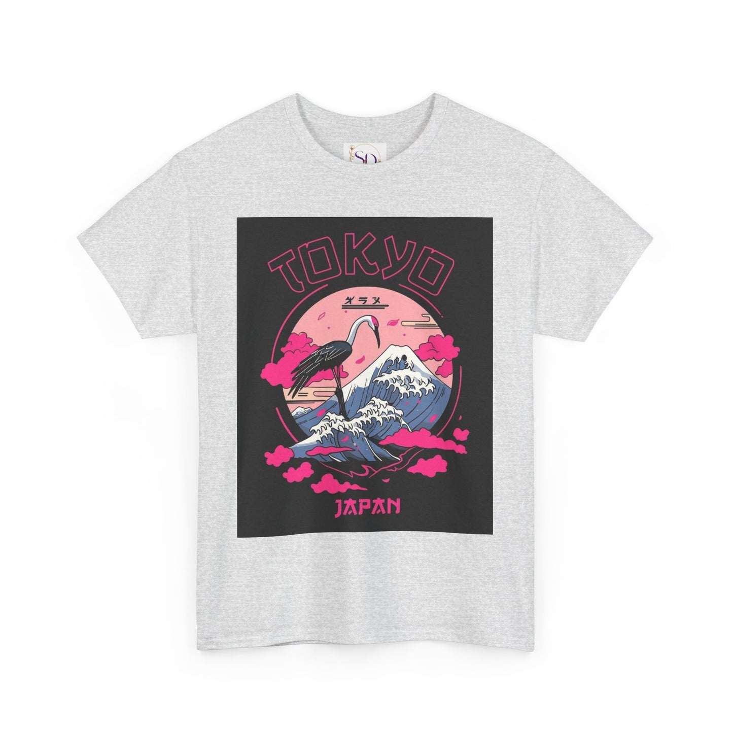 Tokyo Vintage Graphic Tee, Unisex Heavy Cotton Shirt, Japan Travel Gift, Streetwear Style, Pink & Black Design
