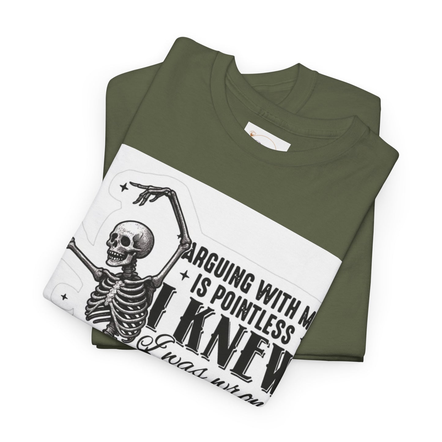 Skeleton Humor Unisex Heavy Cotton Tee - Perfect for Halloween and Casual Wear