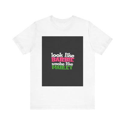 Barbie & Marley Print Tee, Fun Shirt for Parties, Gift for Friends, Casual Wear, Summer Outfit, Unique Graphic Tee