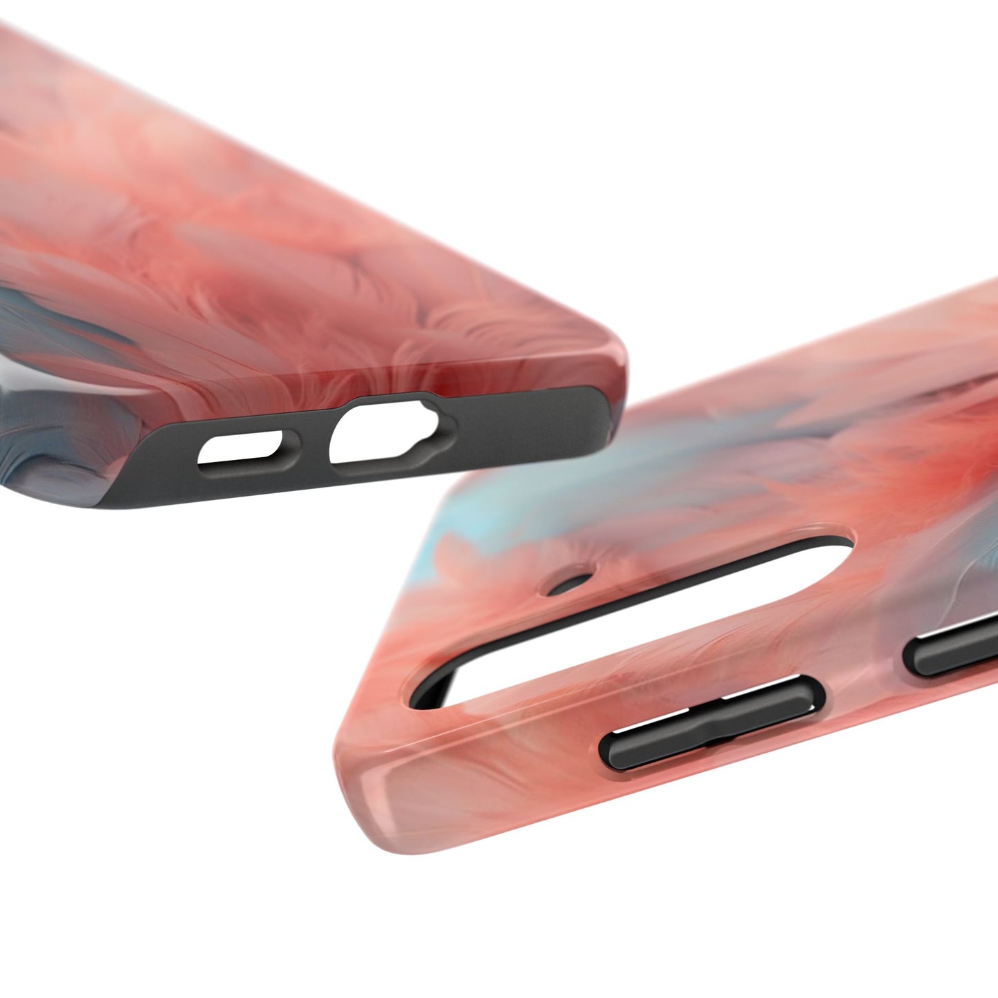 "Rebranding Into A New Badder Bitch!" ~ Pink/Baby Blue Feathered Tough Phone Cases