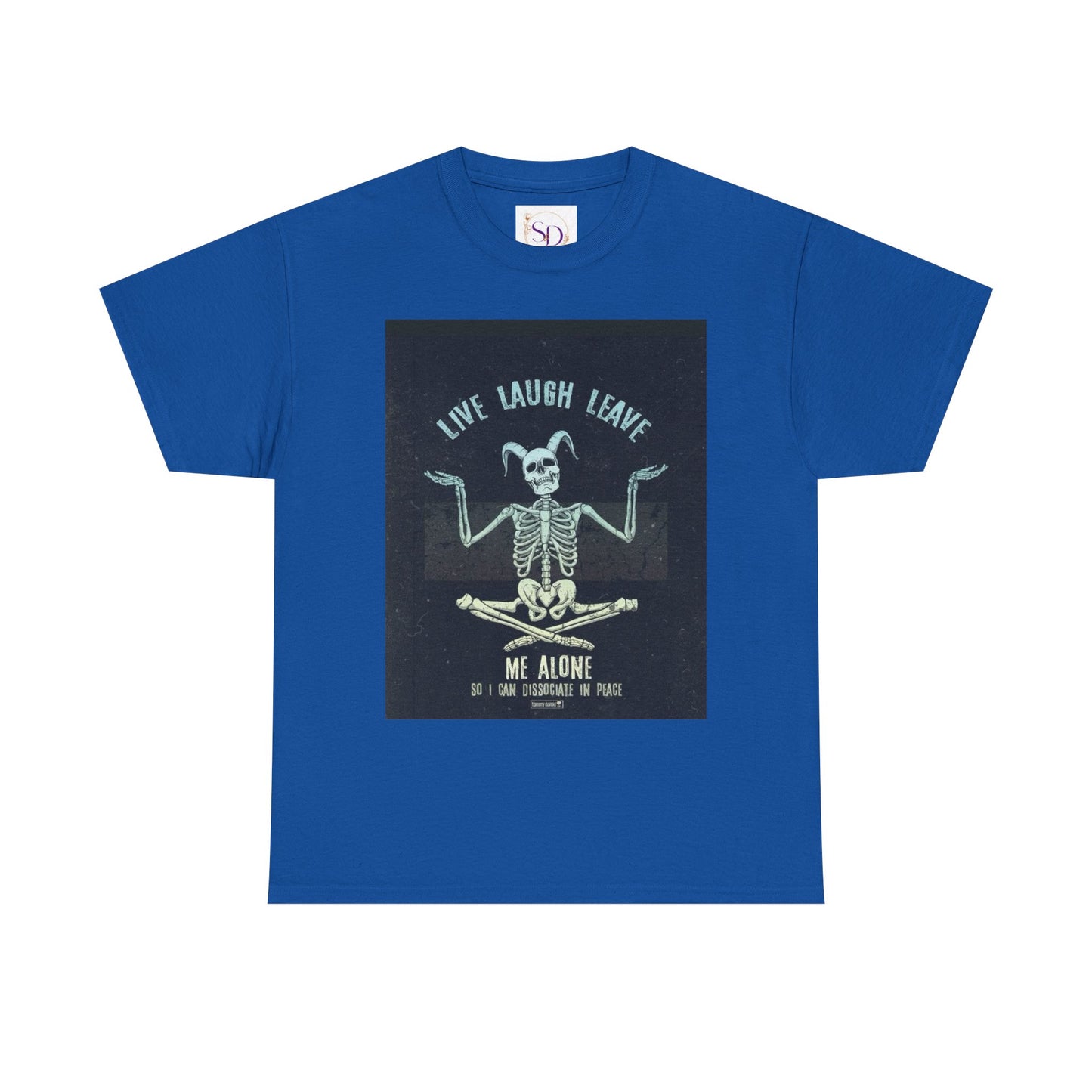 Skeleton Humor Unisex Heavy Cotton Tee - "Live Laugh Leave Me Alone"