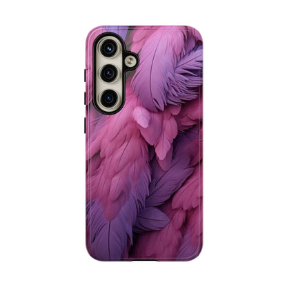"Rebranding Into A New Badder Bitch" Pink/Purple Feathered Tough Cases