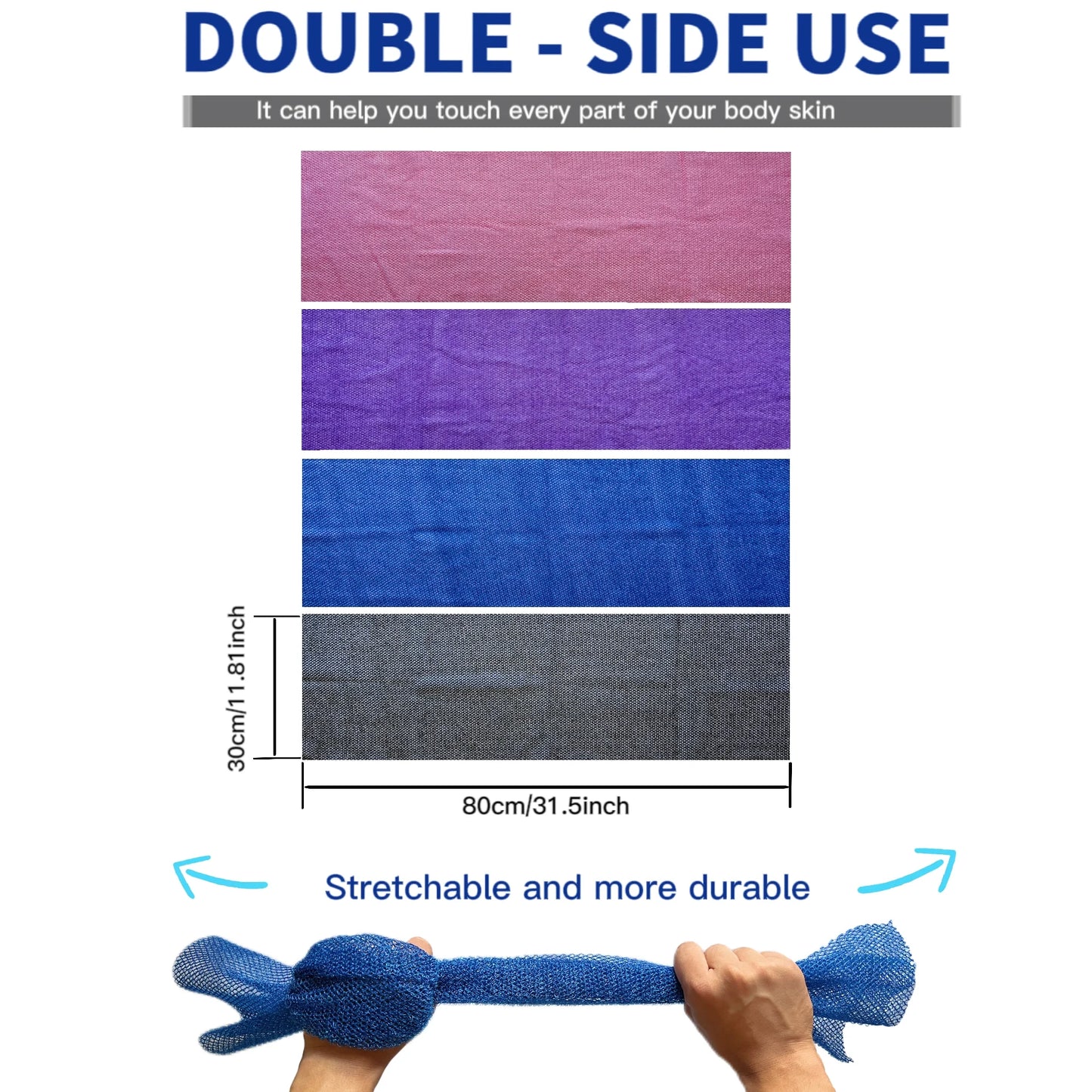 african Exfoliating Net, 4 Pieces African Net Sponge, Nylon African Bath Sponge Net, African Net Long Net Bath Sponge Shower Body Scrubber