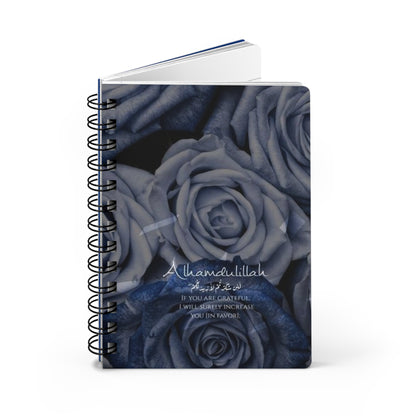 Elegant Spiral Bound Journal with Blue Roses - Perfect for Note Taking, Gratitude, Sketching, Reflection, Gifts
