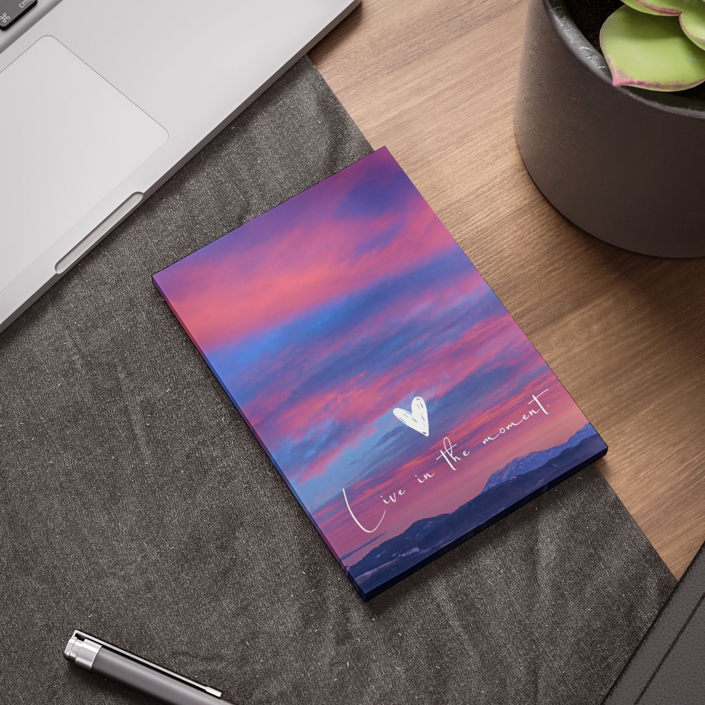 Inspirational Sticky Notes, Live in the Moment Reminder Pads, Office Supplies, Positive Affirmation Notes, Desk Decor, Gift for Her