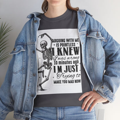 Skeleton Humor Unisex Heavy Cotton Tee - Perfect for Halloween and Casual Wear