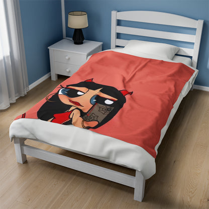 Devilish ImJustAGirl💅🏻🎀🫧~ Velveteen Plush Blanket
