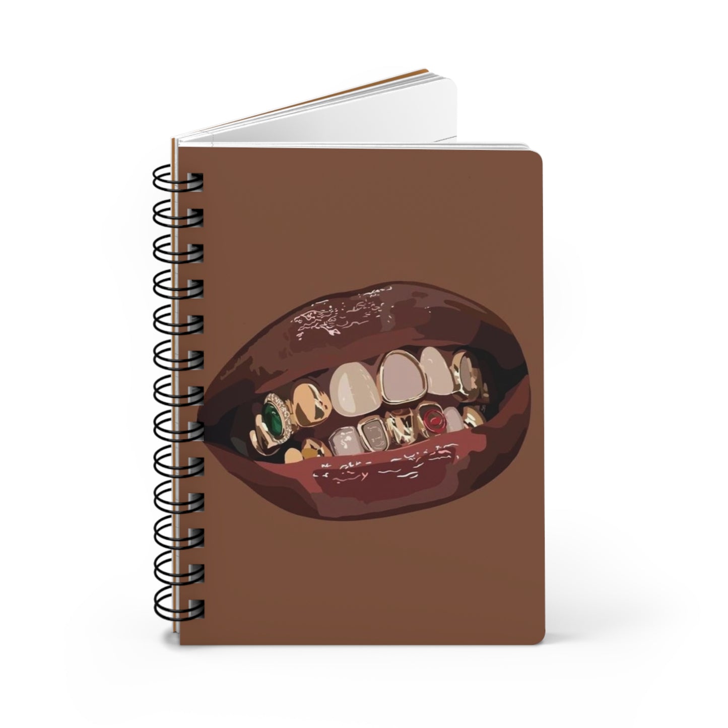Melanin Gold Grillz Spiral Bound Journal