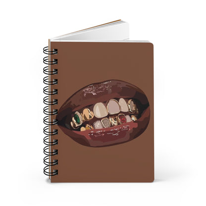 Melanin Gold Grillz Spiral Bound Journal