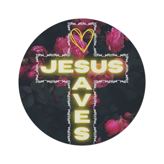 Jesus Saves ~ Round Rug